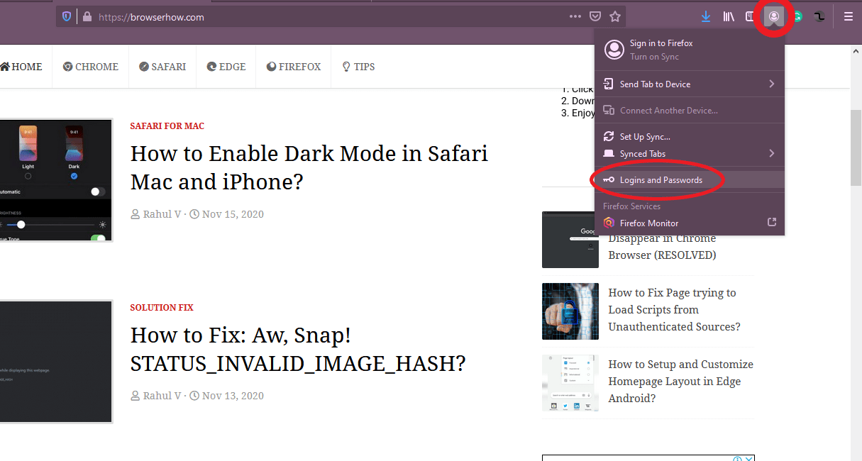 delete Firefox saved passwords