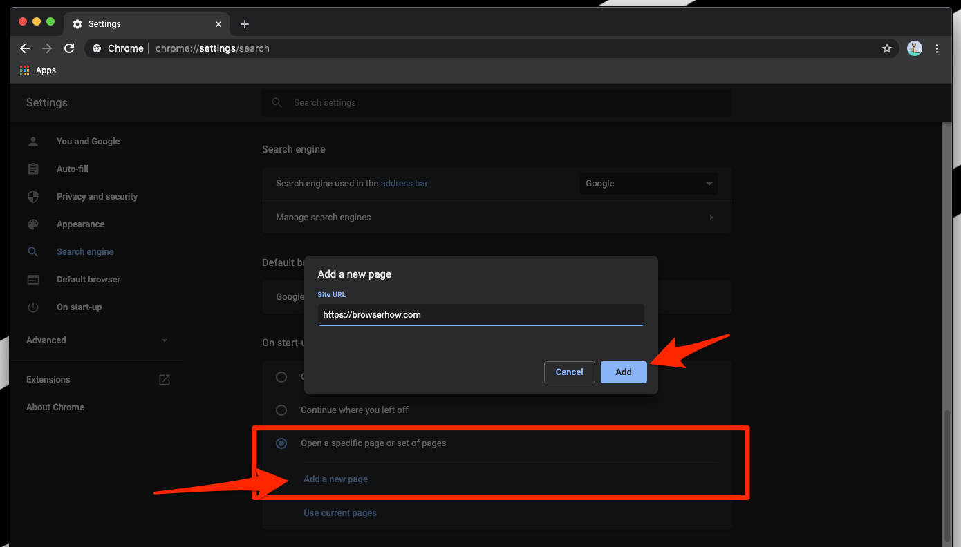 Change Homepage URL in Chrome Computer