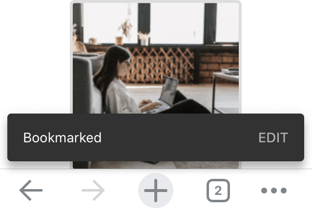 Chrome iOS Webpage Bookmarked