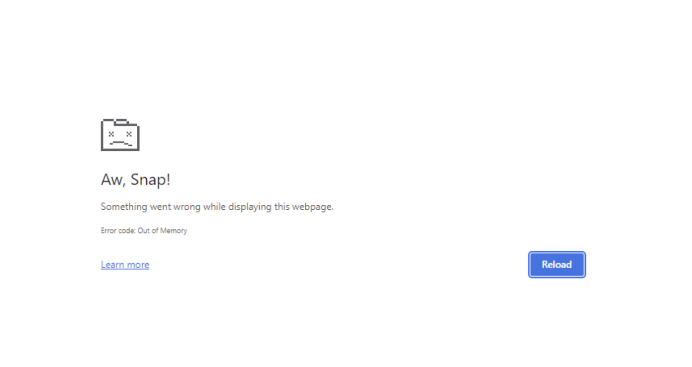 Chrome Out of Memory error