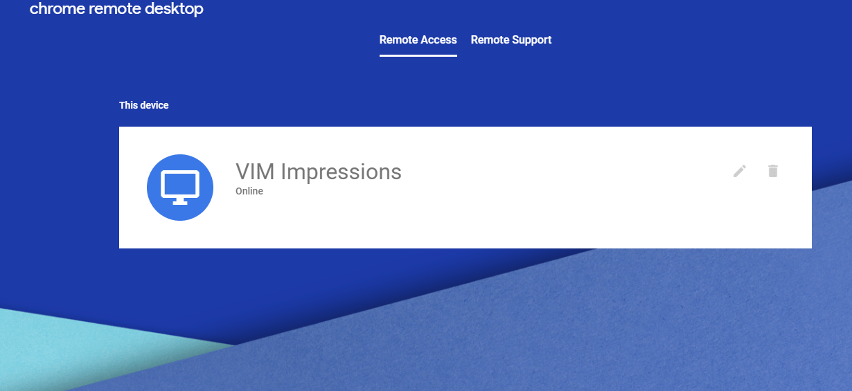 chrome remote desktop connected device