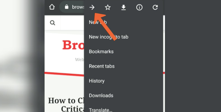 Chrome Android Forward Navigation Icon