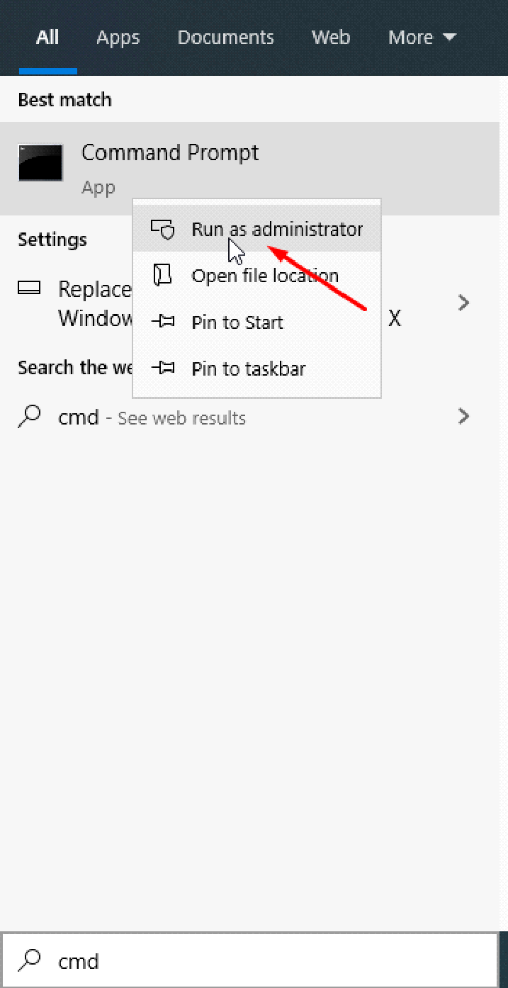 Command Prompt Run as Adminitrator in Windows