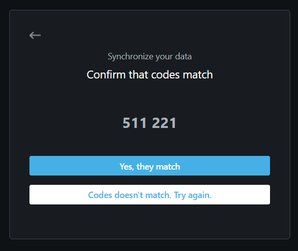 Confirm Security Code match between Opera Computer and Mobile