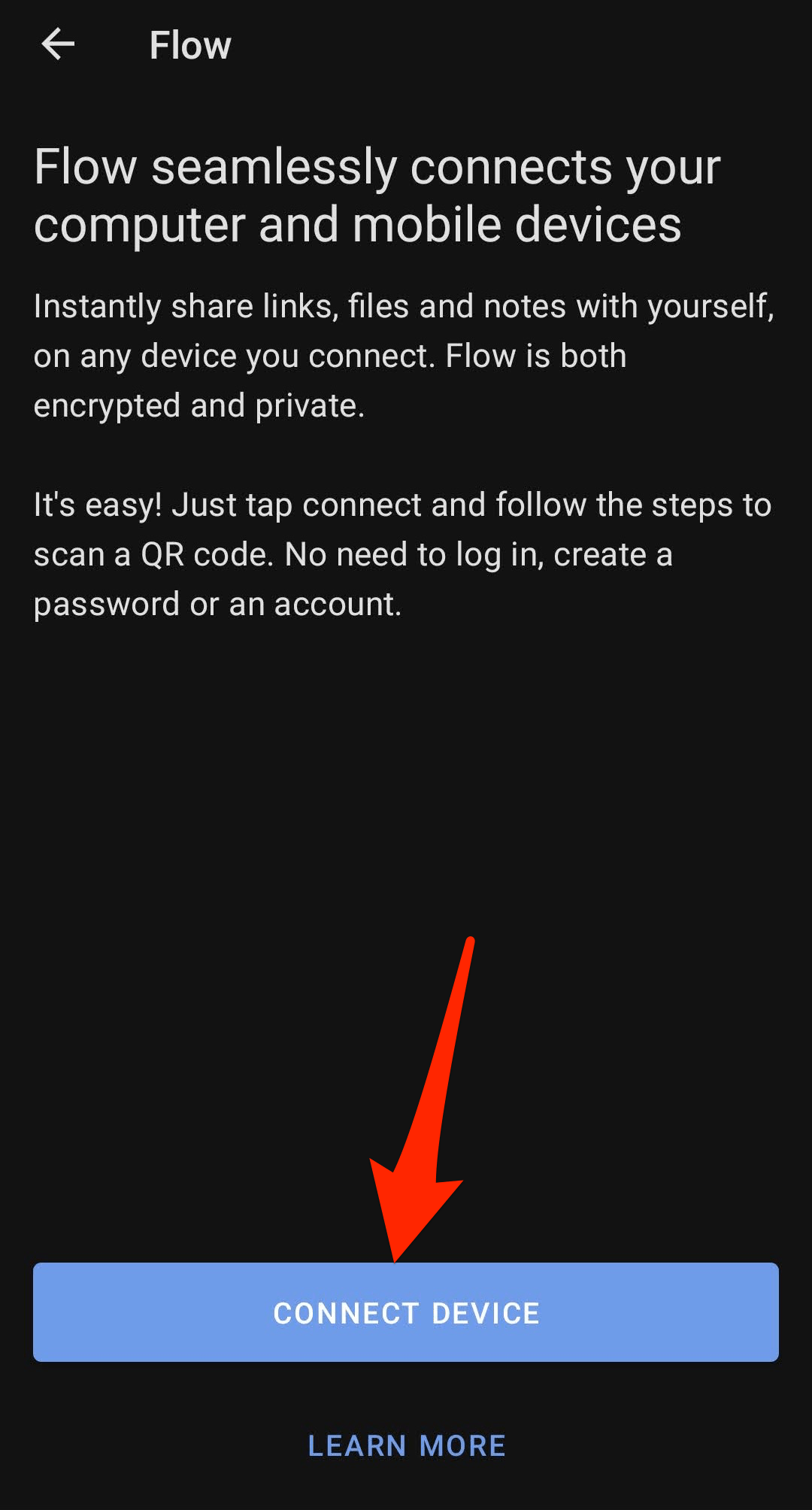 Connect Devices using Opera Flow