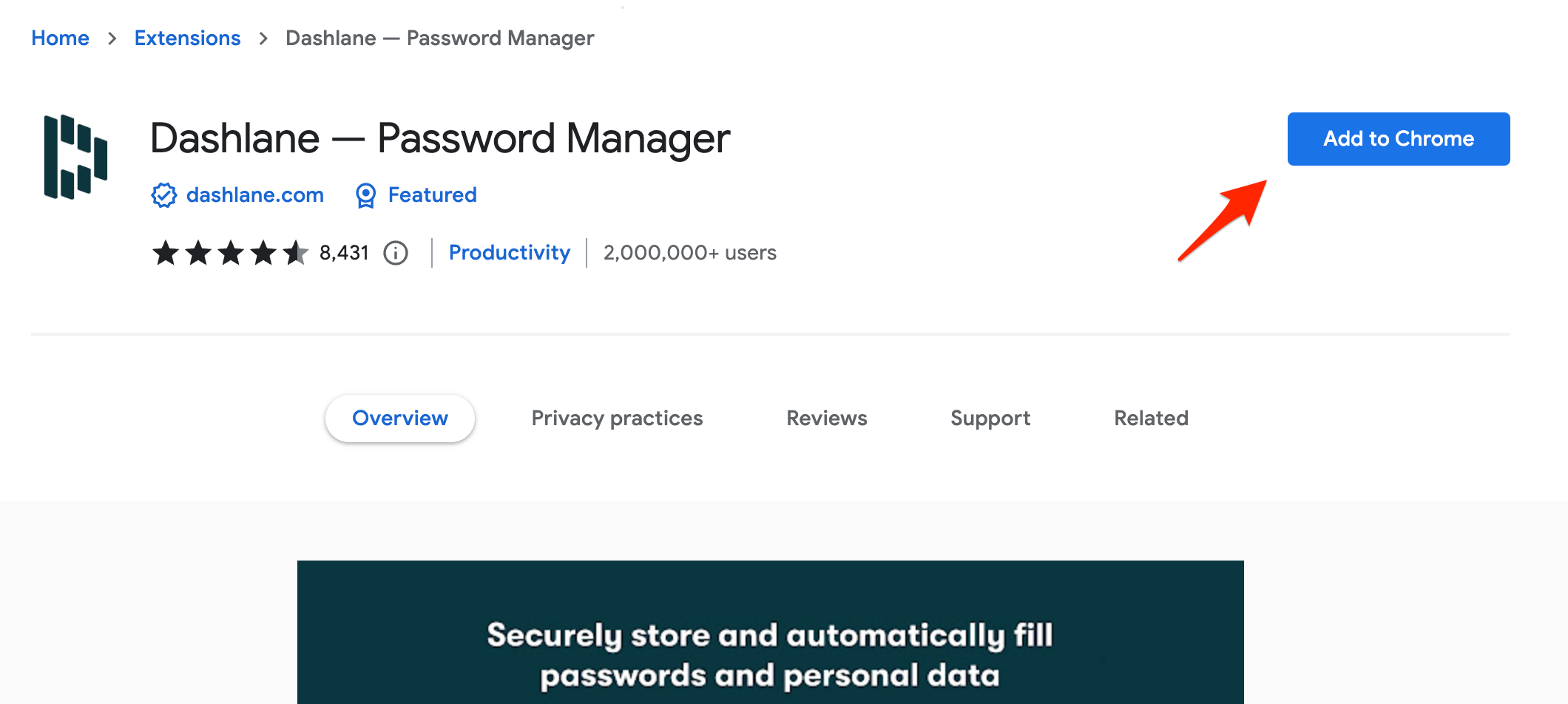 Dashlane — Password Manager - Chrome Web Store
