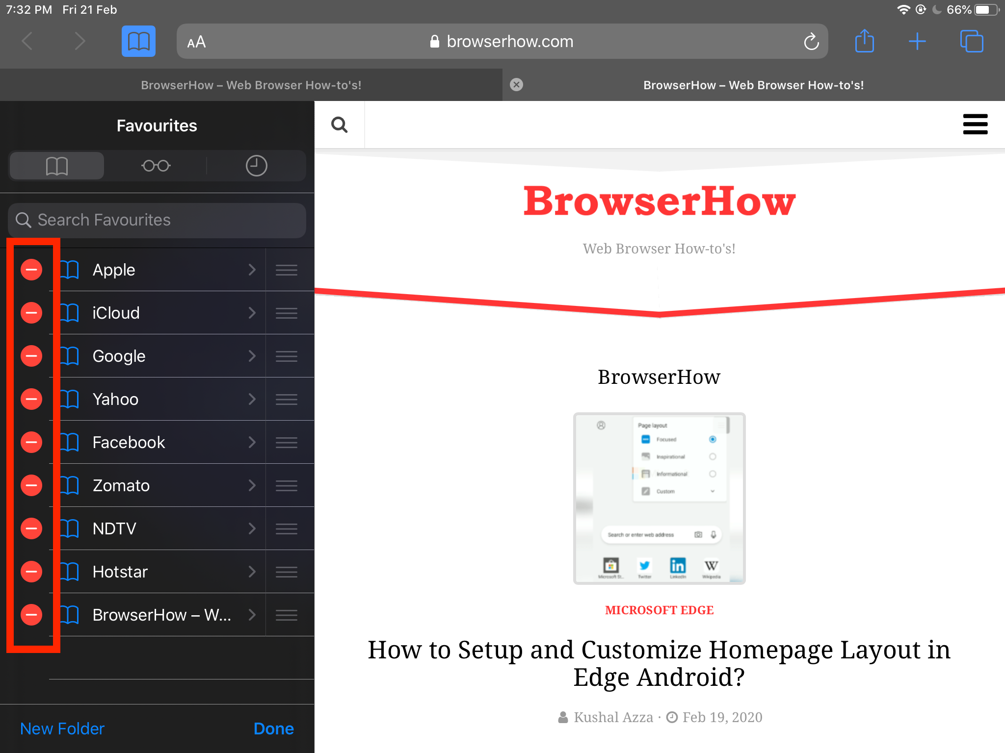 Delete or Remove Bookmark from Safari on iOS