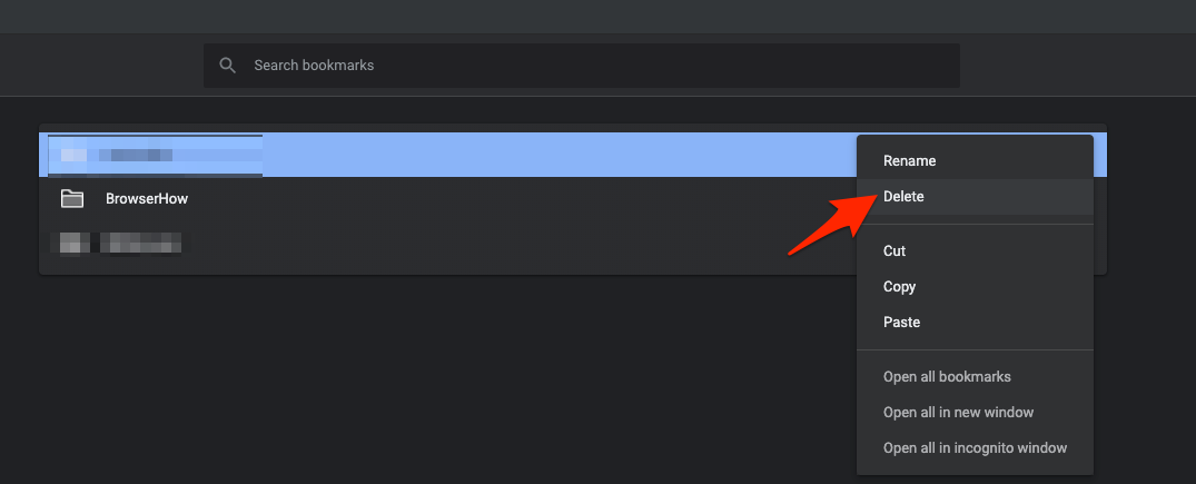 Delete Chrome Bookmarks