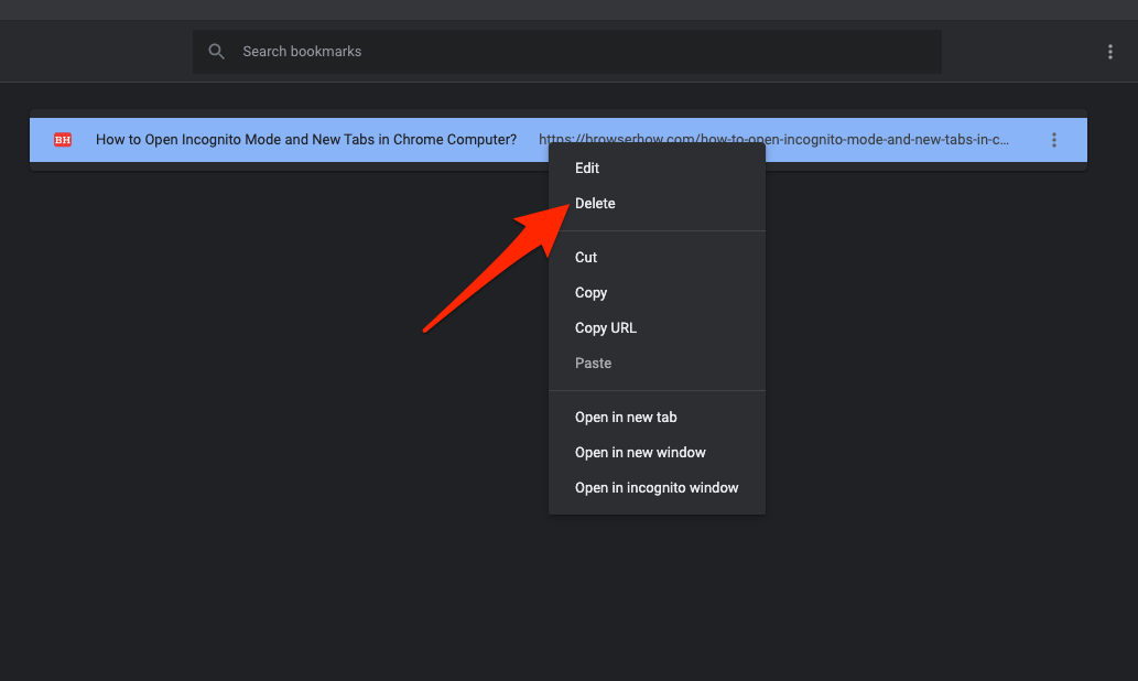 Delete or Remove Bookmark in Chrome Computer