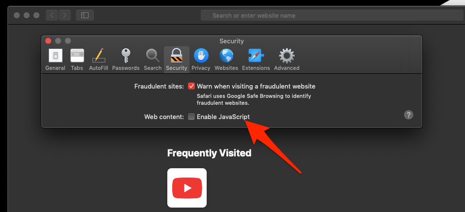 Disable and Block JavaScript on Safari MacOS