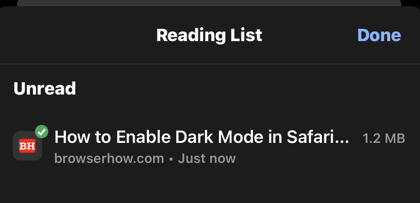 Downloaded Reading List Web Pages in Chrome iOS