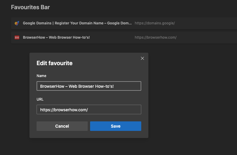 Edit and manage Favorites in Edge Computer
