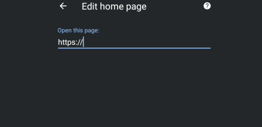 Edit Home Page Chrome Android
