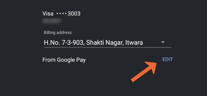Edit Saved Payment Method Chrome Android