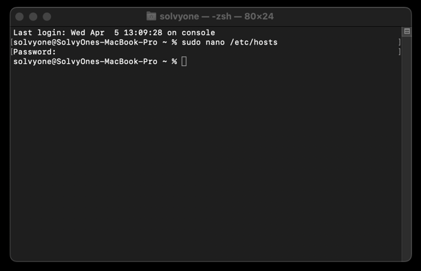 Editing Hosts file in Mac computer