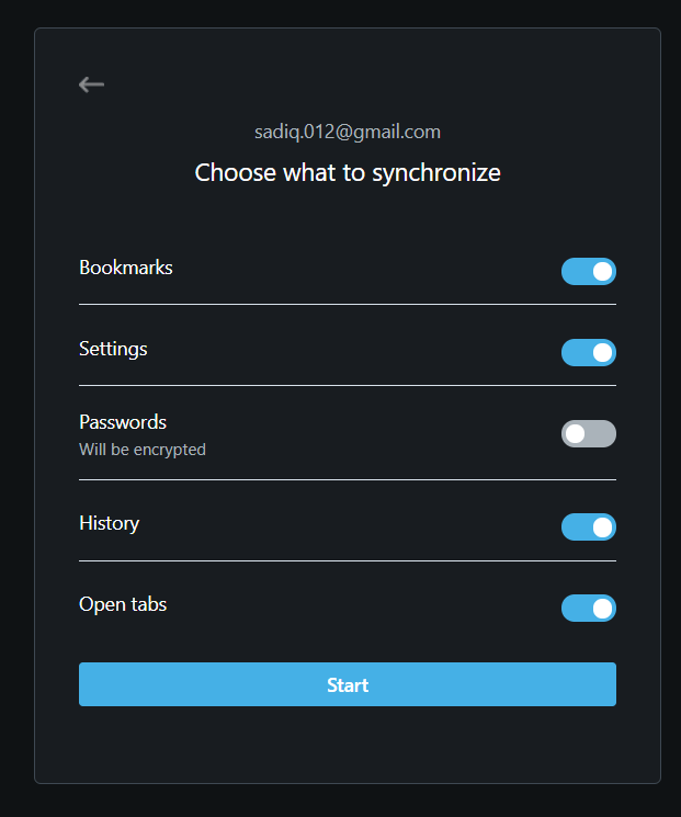 Enable Bookmark Sync in Opera browser on Mobile