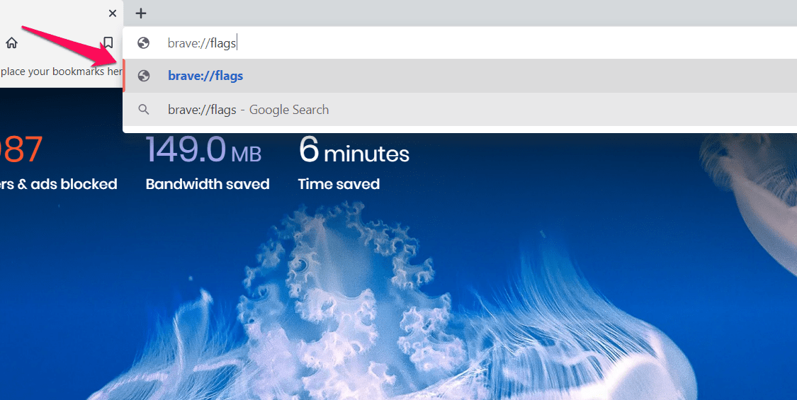 Enter Brave Flags in Browser URL bar