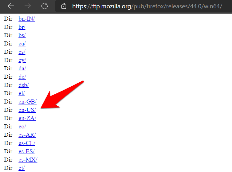 Firefox FTP Release Directory Language Folder