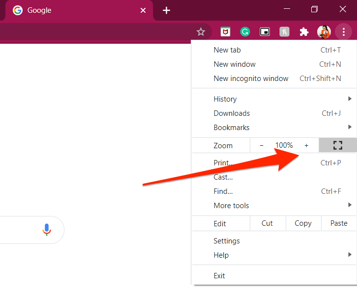 Google Chrome Full Screen Option on Computer