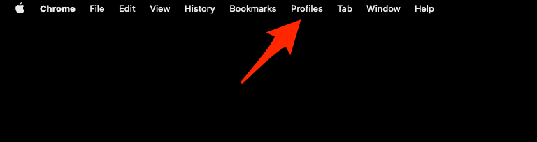 Google Chrome Menubar with Profiles menu
