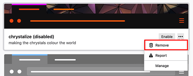 how to remove firefox theme