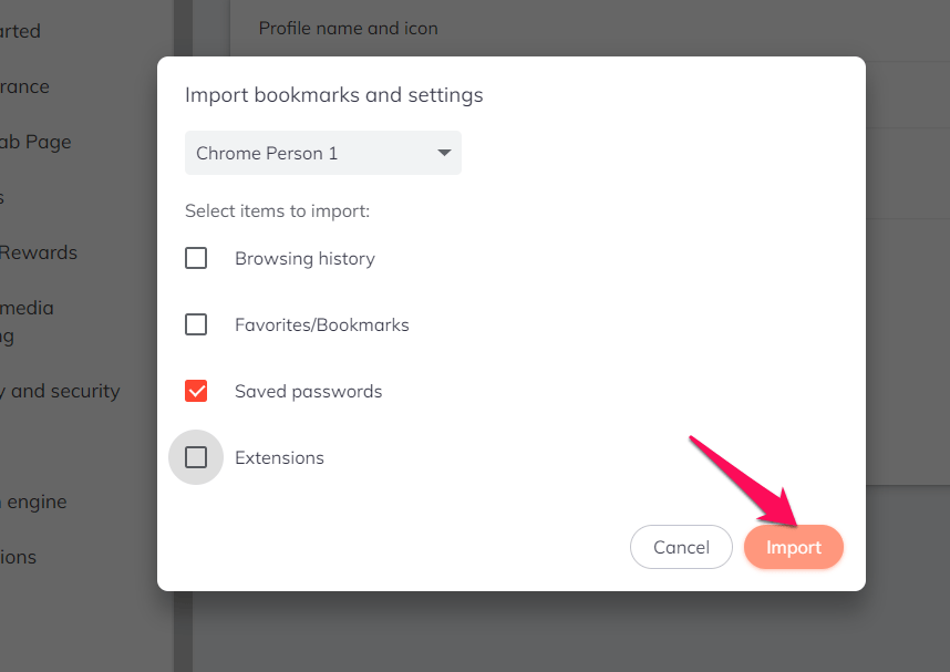 Import Saved Password from Chrome to Brave