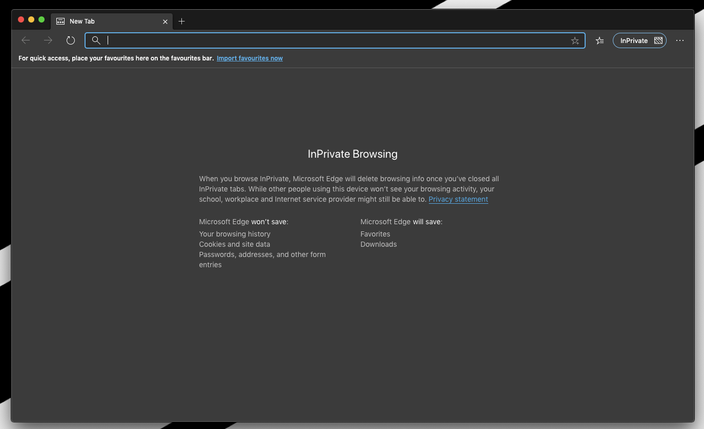 InPrivate Browsing on Edge Computer