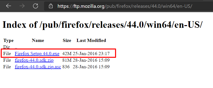 Link to Download Older Version of Firefox browser