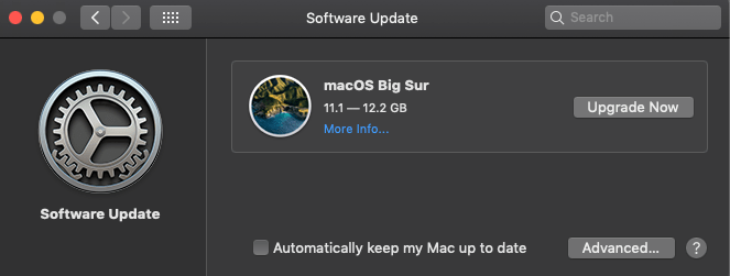 macOS Big Sur update