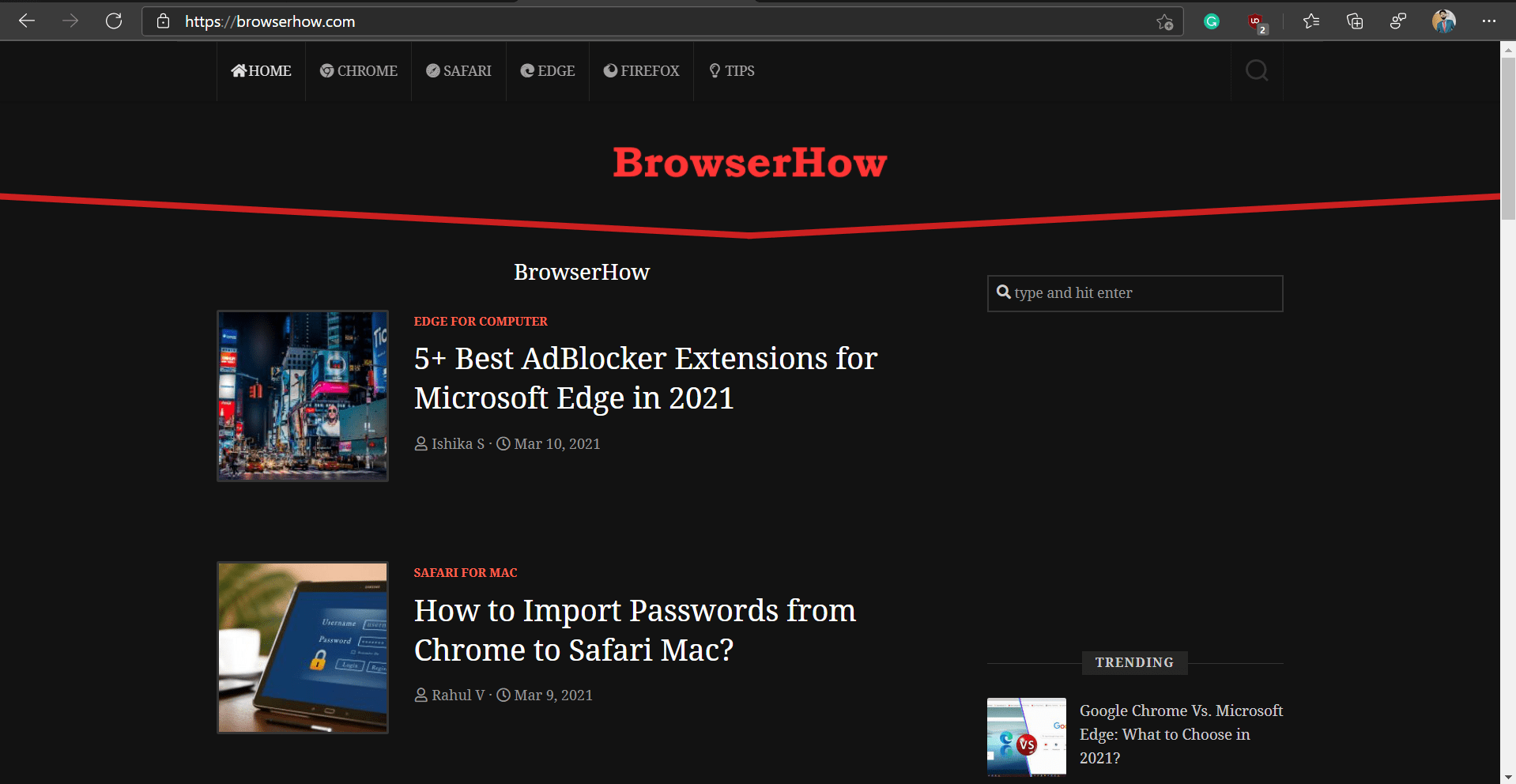 Microsoft Edge dark mode everywhere look