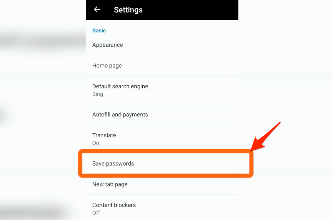 Microsoft Edge Android Save Passwords