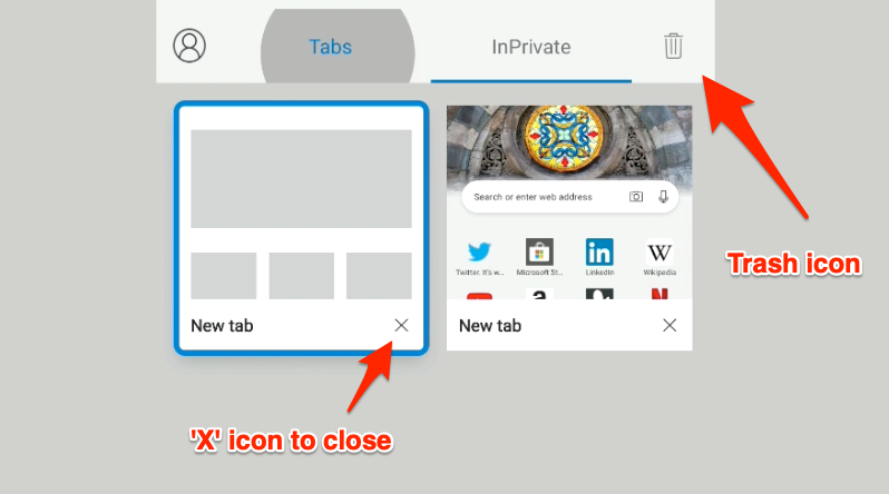 New Tabs in Microsoft Edge for Android