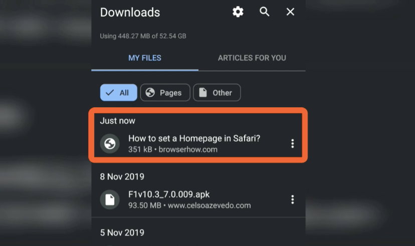 Offline WebPage Downloaded in Chrome Android