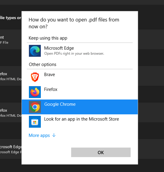 Open PDF files in Google Chrome on Windows PC