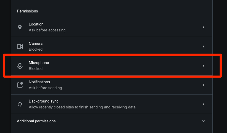 Opera Browser Site Settings Microphone