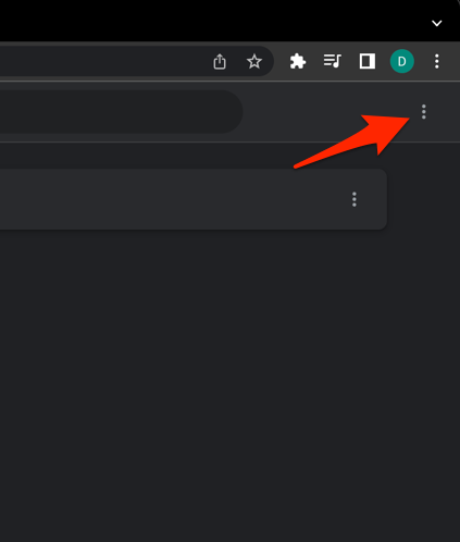 Options menu under Bookmarks Manager on Chrome