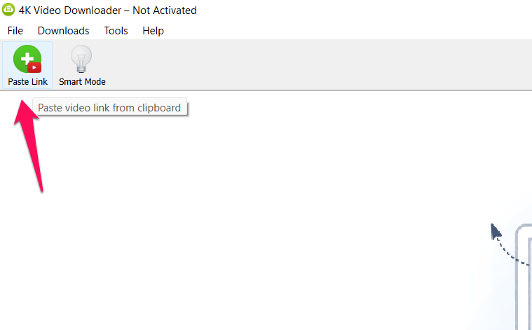 Paste Copied Video Link in 4K Video Downloader