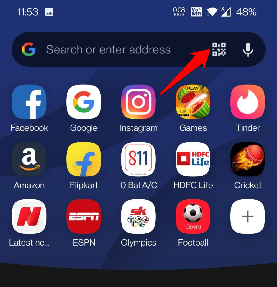 QR Code Scanning in Opera Mobile