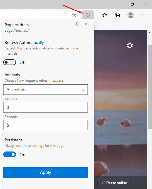 Refreshless Microsoft Edge Settings icon