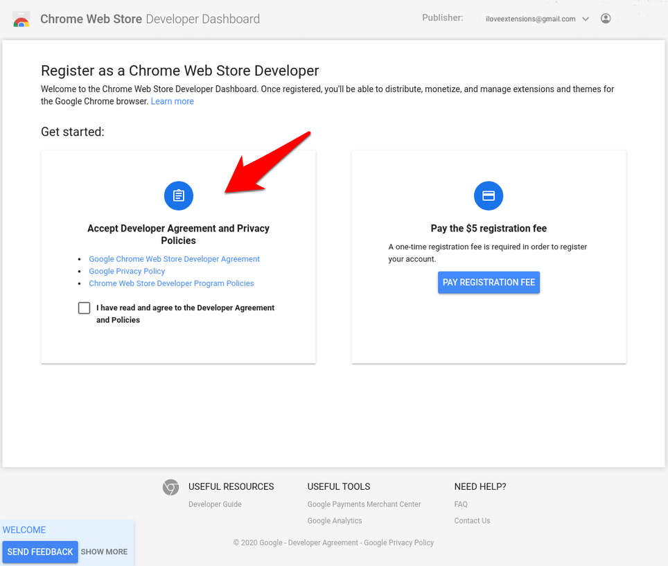 Register as Chrome Web Store Developer