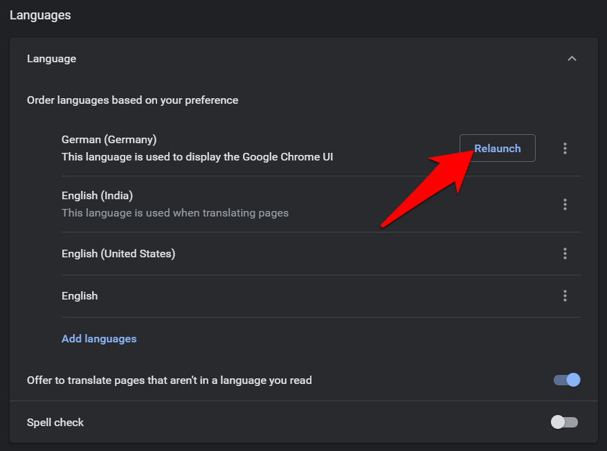 Relaunch browser after setting the display language in chrome