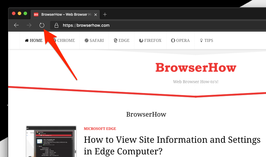 Reload and Hard Refresh in Edge on Computer