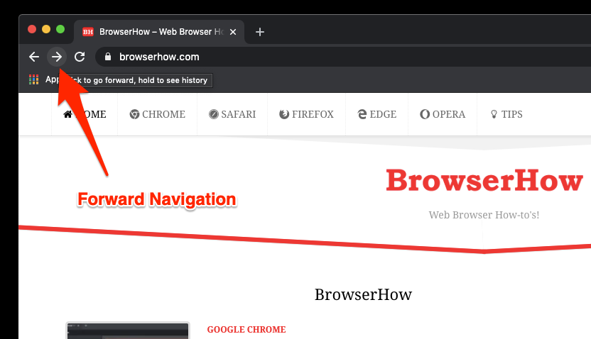 Rightward Arrow icon for Forward navigation in Chrome Computer