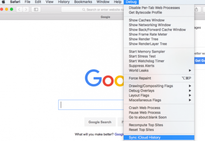 Safari macOS Sync iCloud History option