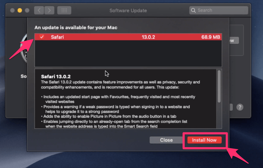 Safari update is available for your Mac