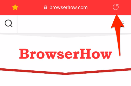 Samsung Internet Reload icon in URL bar
