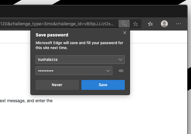 Save password online in Edge Computer