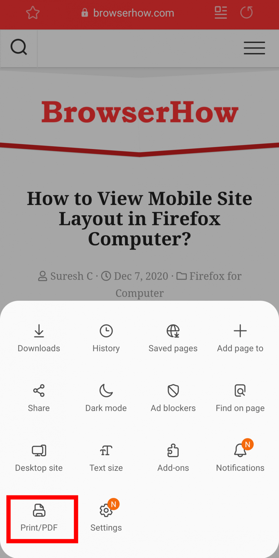 Save PDF in Samsung Internet 