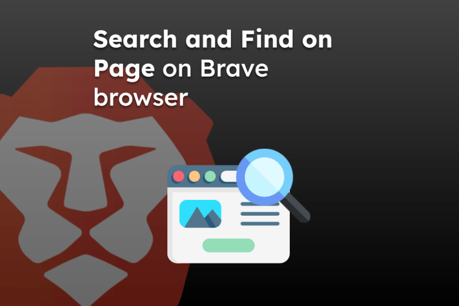Search and Find on Page on Brave browser