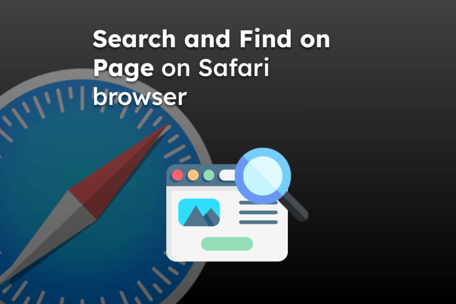 Search and Find on Page on Safari browser